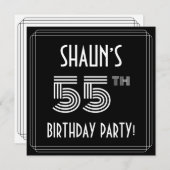 55e verjaardag: Art Deco Style met aangepaste naam Kaart (Voorkant / Achterkant)