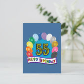 55e verjaardag ballonnen ontwerp briefkaart (Staand voorkant)