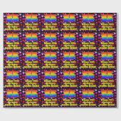 55e verjaardag: Beeldende harten patroon, regenboo Cadeaupapier (Vlak)