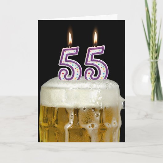 55e verjaardag bier kaart (Voorkant)