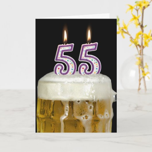 55e verjaardag bier kaart (Gele Bloem)