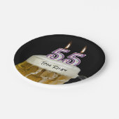 55e verjaardag bier met kaars papieren bordje (Gekanteld)