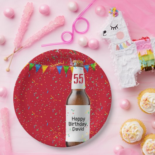 55e verjaardag Bord bietenflespapier (Feest)