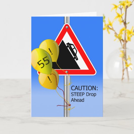 55e verjaardag boven het heuvelteken, waarschuwing kaart (Gele Bloem)