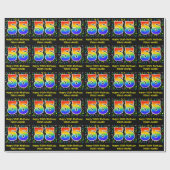 55e verjaardag: Colorful Music Symbols, Rainbow 55 Cadeaupapier (Vlak)