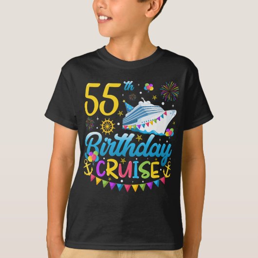 55e verjaardag Cruise B-Day Party Boy T-shirt (Voorkant)