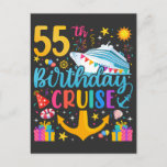 55e verjaardag Cruise B-Day Party Briefkaart<br><div class="desc">55th Birthday Cruise B-Day Party Grappig design Gift Classic Standaard Briefkaart Classic Collectie.</div>