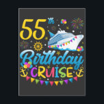 55e verjaardag Cruise B-Day Party Briefkaart<br><div class="desc">55th Birthday Cruise B-Day Party Grappig design Gift Standaard Briefkaart Classic Collectie.</div>
