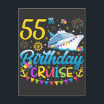 55e verjaardag Cruise B-Day Party Briefkaart<br><div class="desc">55th Birthday Cruise B-Day Party Grappig design Gift Standaard Briefkaart Classic Collectie.</div>