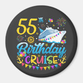 55e verjaardag Cruise B-Day Party Circle Magneet (Voorkant)