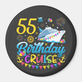 55e verjaardag Cruise B-Day Party Circle Magneet