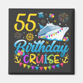 55e verjaardag Cruise B-Day Party Square Magneet