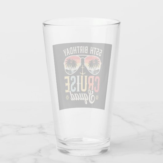 55E Verjaardag Cruise Squad Familie Matching DK Glas (Achterkant)