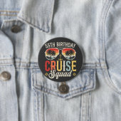 55E Verjaardag Cruise Squad Familie Matching Ronde Button 7,6 Cm (In situ)