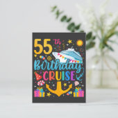 55e verjaardag cruise verjaardagsfeestje briefkaart (Staand voorkant)