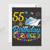 55e verjaardag cruise verjaardagsfeestje briefkaart (Voorkant / Achterkant)