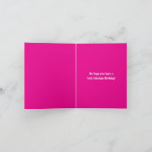 55e verjaardag drie foto's heet roze en wit kaart (Binnen)