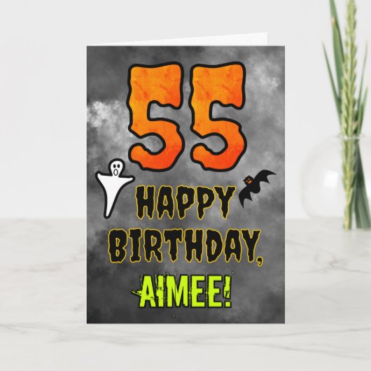 55e verjaardag: Eerie Halloween Theme + Aangepaste Kaart (Voorkant)