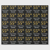 55e verjaardag: Elegant Luxe Faux Gold Look # Cadeaupapier (Vlak)