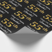 55e verjaardag: Elegant Luxe Faux Gold Look # Cadeaupapier (Hoek)