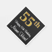 55e verjaardag ~ Elegant Luxe Faux Gold Look # Servet (Hoek)