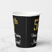 55e verjaardag - Elegante luxe Faux Gold look # Papieren Bekers (Rechts)