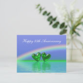55e verjaardag Emerald Hearts Briefkaart (Staand voorkant)