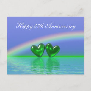 55e verjaardag Emerald Hearts Briefkaart