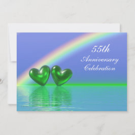 55e verjaardag Emerald Hearts Kaart
