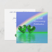 55e verjaardag Emerald Hearts Kaart (Voorkant / Achterkant)