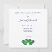 55e verjaardag Emerald Hearts Kaart (Achterkant)