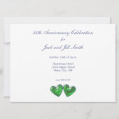 55e verjaardag Emerald Hearts Kaart (Achterkant)