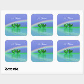 55e verjaardag Emerald Hearts Vierkante Sticker (Vel)