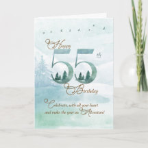 55e verjaardag Evergreen Pines and Deer Nature