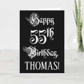 55e verjaardag: Fancy, elegant script + aangepaste Kaart (Voorkant)