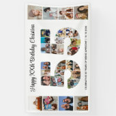 55e verjaardag feestnummer 55 fotocollage spandoek (Verticaal)