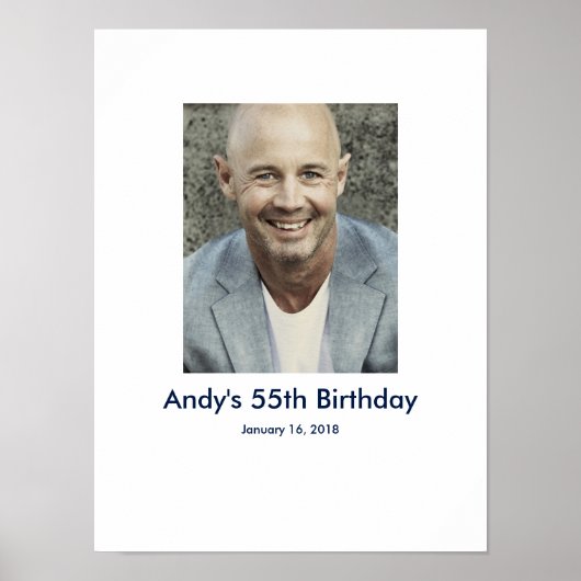 55e Verjaardag foto custom Sign In Party Board 55 Poster (Voorkant)