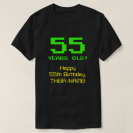 55e verjaardag: Fun, 8-bits look, Nerdy / Geeky "5 T-shirt