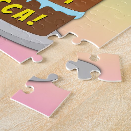 55e verjaardag: Fun Cake and Candles + Custom Name Legpuzzel (Zijkant)