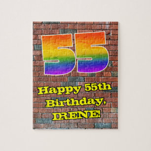 55e verjaardag: Fun Graffiti-geïnspireerde regenbo Legpuzzel