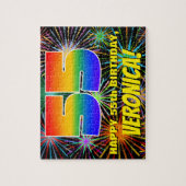 55e verjaardag: Fun, kleurrijk gevuurwerk Legpuzzel (Verticaal)