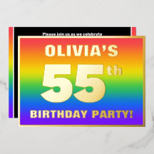 55e verjaardag: Fun, kleurrijk regenboogpatroon