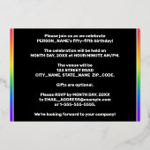 55e verjaardag — Fun, kleurrijke Fireworks look Folie Uitnodiging (Achterkant)