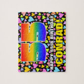 55e verjaardag — Fun, liefhebbende hartvormen + "5 Legpuzzel (Verticaal)