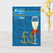 55e verjaardag - Geometrische verjaardag Kaart Cha (Gele Bloem)