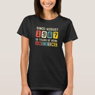 55e verjaardag Geweldige sinds augustus 1967 Vinta T-shirt