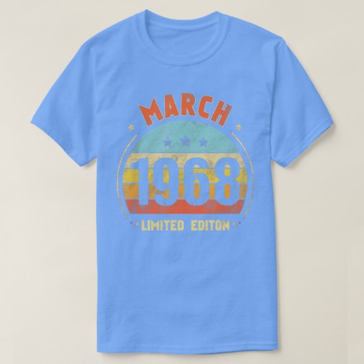 55e verjaardag Geweldige sinds maart 1968 Retro 55 T-shirt (Design voorkant)