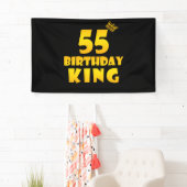 55e verjaardag Gift voor 55 jaar oude Birthday Kin Spandoek (Insitu)