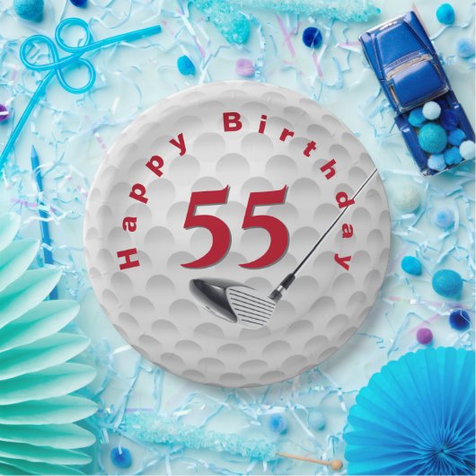 55e verjaardag Golf Ball Design Bord (Feest)
