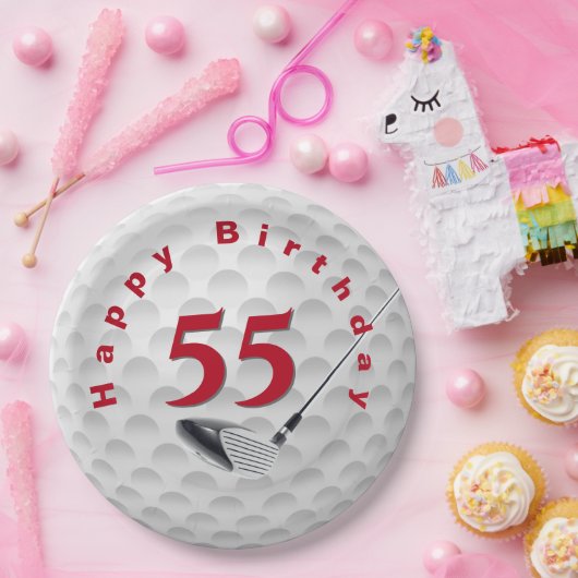 55e verjaardag Golf Ball Design Bord (Feest)